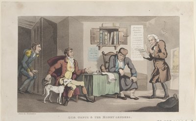 Quae Genus & The Money Lenders, The History of Johnny Quae Genus, The L..., 1821. szeptember 1. alkotó: Thomas Rowlandson