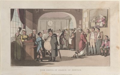 Quae Genus in Search of Service, The History of Johnny Quae Genusból, The Lit..., 1821. augusztus 1.. alkotó: Thomas Rowlandson