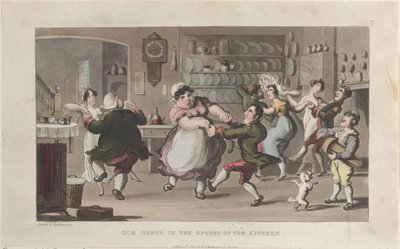 Quae Genus, a konyha sportjában, a The History of Johnny Quae nemzetségből..., 1821. augusztus 1. alkotó: Thomas Rowlandson