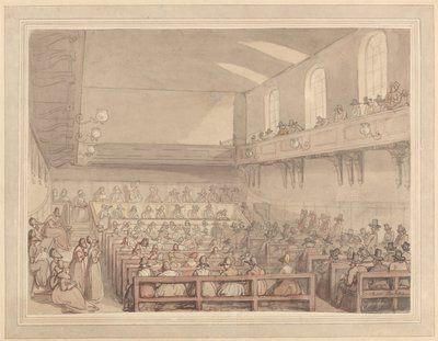 A kvékerek gyűlése alkotó: Thomas Rowlandson