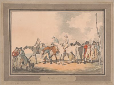 Versenyzés [hatdarabos készlet]:  3. Felnyergelés alkotó: Thomas Rowlandson