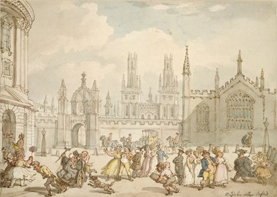 Radcliffe Square, Oxford, 19. század eleje alkotó: Thomas Rowlandson