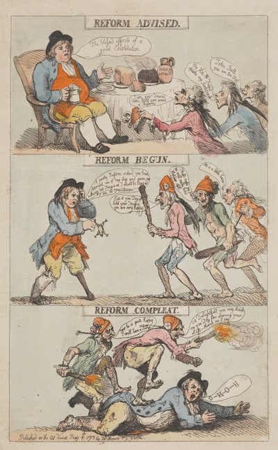 Reformot javasoltak – A reform megkezdődött – A reform befejeződött (teljes) alkotó: Thomas Rowlandson