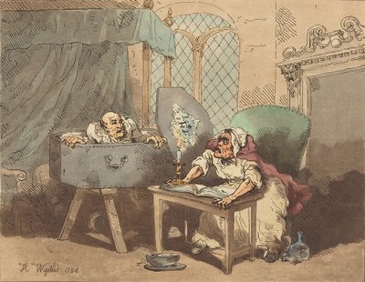 Feltámadás, avagy A megrémült nővér, 1784. alkotó: Thomas Rowlandson