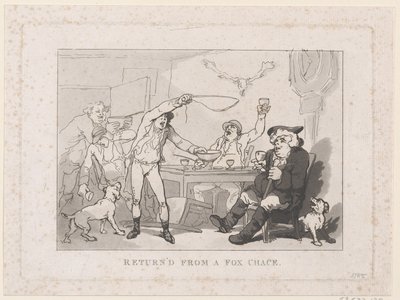 Visszatértem a Fox Chase-ből alkotó: Thomas Rowlandson