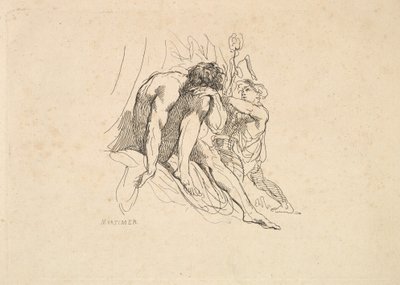 Folyóisten a gyermekkel, 1784-88. alkotó: Thomas Rowlandson