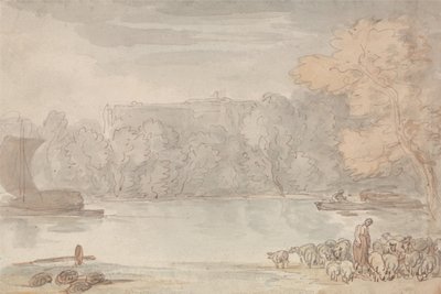 Folyóparti jelenet (a Temze Etonnál) alkotó: Thomas Rowlandson