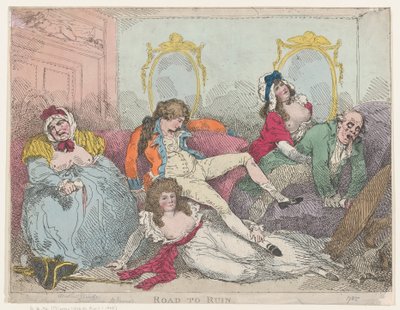 Az összeomlás felé vezető út alkotó: Thomas Rowlandson