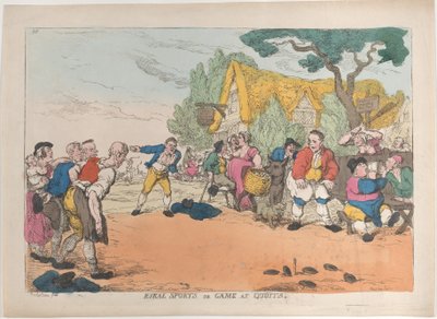 Vidéki sport vagy játék Quoitsban, 1811. október 30., 1811. október 30. alkotó: Thomas Rowlandson