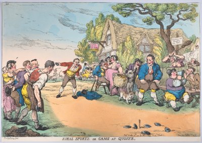 Vidéki sport vagy játék Quoitsban, 1811. október 30., 1811. október 30. alkotó: Thomas Rowlandson