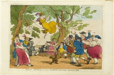 Vidéki sportok, avagy hogyan mutassunk be egy jó alakú lábat alkotó: Thomas Rowlandson