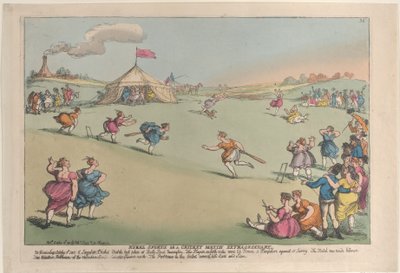Vidéki sport vagy krikettmérkőzés rendkívüli, 1811. október 10., 1811. október 10. alkotó: Thomas Rowlandson