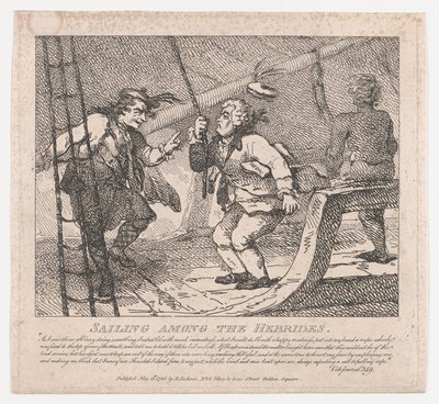 Vitorlázás a Hebridák között Boswell festői szépségei, Második rész, Ju..., 1786. június 10. alkotó: Thomas Rowlandson