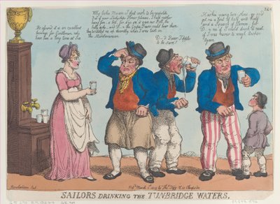 Tengerészek isszák a Tunbridge vizeit, 1815. március 1., 1815. március 1. alkotó: Thomas Rowlandson