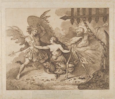 Sátán, Bűn és Halál Elveszett paradicsoma, 2. könyv, 1790 után, 1790 után. alkotó: Thomas Rowlandson