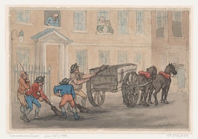 A hulladékgyűjtő kocsi alkotó: Thomas Rowlandson
