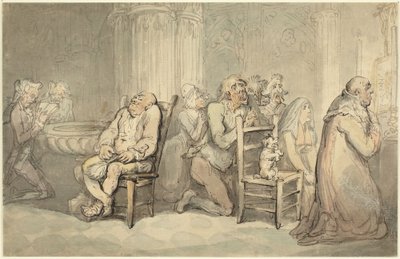 Jelenet egy francia templomban alkotó: Thomas Rowlandson