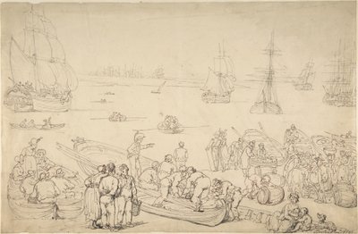 Tengeri kikötő alkotó: Thomas Rowlandson