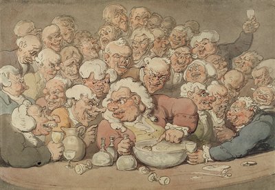 Serving Punch, 1815-20 körül (toll és tinta, valamint akvarell ceruza fölött, papíron) alkotó: Thomas Rowlandson