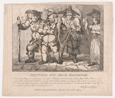Elindult az Edinburgh-i Boswell festői szépségeiből, második rész, 1786. május 30. alkotó: Thomas Rowlandson