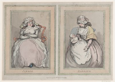 Hajadon és házas, 1791. december 1., 1791. december 1. alkotó: Thomas Rowlandson