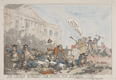 Sir Cecil nemzeti adósság törlesztésére vonatkozó költségvetése alkotó: Thomas Rowlandson