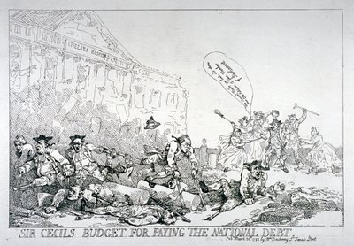 „Sir Cecils költségvetése az államadósság kifizetésére”, 1874. alkotó: Thomas Rowlandson