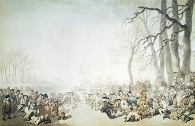 „Skateers on the Serpentine”, City of Westminster, London, 1786. alkotó: Thomas Rowlandson