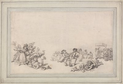 Korcsolyázás a Serpentine-tavon alkotó: Thomas Rowlandson