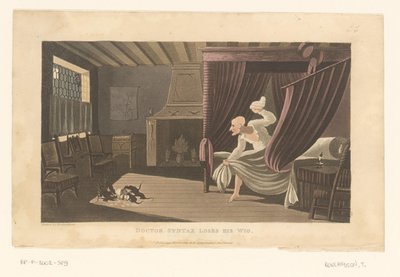 Hálószoba, ahol patkányok rágják meg Doctor Syntax parókáját alkotó: Thomas Rowlandson