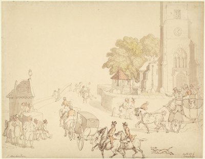 A Putney-híd déli oldala alkotó: Thomas Rowlandson