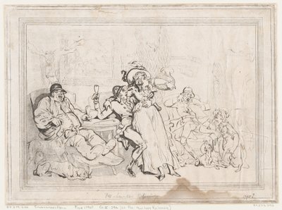 A sportolók csarnoka, avagy a rókavadászok pihenése alkotó: Thomas Rowlandson
