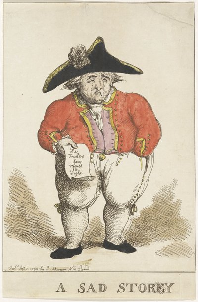 Karikatúra Samuel Story bataáviai ellentengernagyról, 1799 alkotó: Thomas Rowlandson