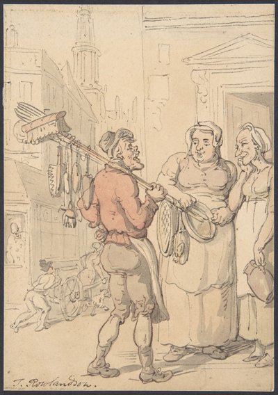 Utcai jelenet: Ecsetárus alkotó: Thomas Rowlandson