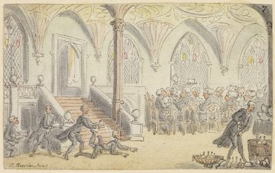 Tanulmány a Dr. Syntax Entertained számára a College-ban alkotó: Thomas Rowlandson