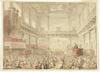 Tanulmány a Royal Chapel, Whitehall számára, a Microcosm of Londontól alkotó: Thomas Rowlandson