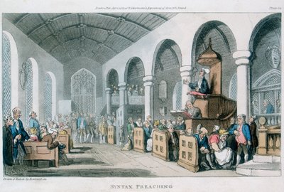 „Syntax Preaching”, 1813 alkotó: Thomas Rowlandson