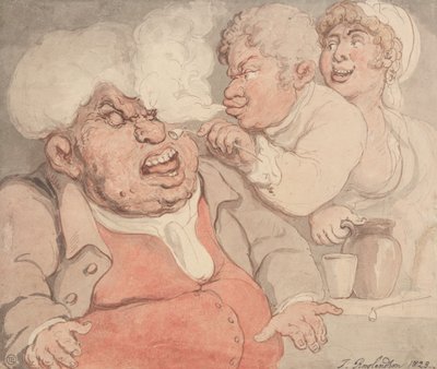 Gúnyolódás pipából felszálló füsttel alkotó: Thomas Rowlandson
