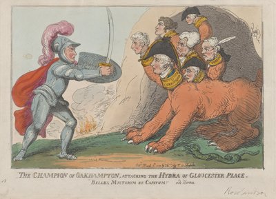 Oakhampton bajnoka, Attacking the Hydra of Gloucester Place, 1809. március 15., 1809. március 15. alkotó: Thomas Rowlandson