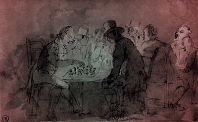 "A sakkozók" alkotó: Thomas Rowlandson