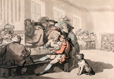 "A csokoládéház", 1787. alkotó: Thomas Rowlandson