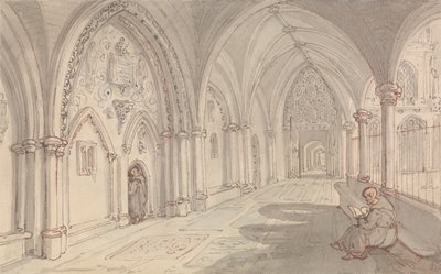 Egy kolostor kolostorfolyosói alkotó: Thomas Rowlandson