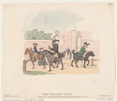 A Főiskola kapuja, 1803. május 1., 1803. május 1. alkotó: Thomas Rowlandson