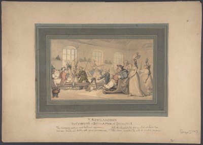 A fürdő kényelmei: nyilvános reggeli alkotó: Thomas Rowlandson