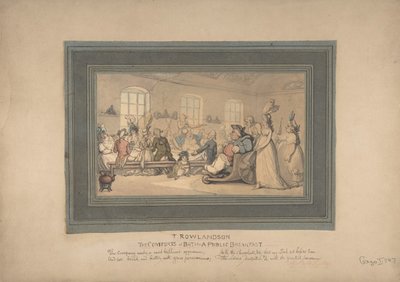A fürdő és a nyilvános reggeli kényelme, 1780-1827. alkotó: Thomas Rowlandson