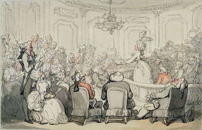 A koncert a "Scenes at Bath"-ból, 1795-1800 körül (akvarell, toll és tinta, a hegyre fektetett papíron) alkotó: Thomas Rowlandson