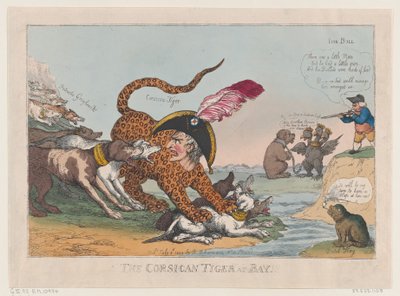 A korzikai tigris az öbölben!, 1808. július 8., 1808. július 8. alkotó: Thomas Rowlandson