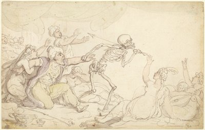 A halál tánca: a nabobot a háremében fogták el alkotó: Thomas Rowlandson