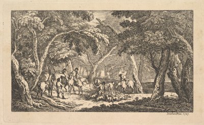 A halál – Rókavadászat – Tájjelenet, 1787. alkotó: Thomas Rowlandson