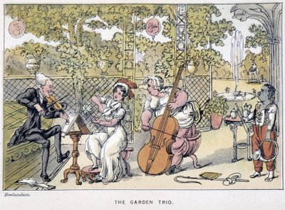 A hegedűs doktor: „” The Garden Trio””” - a „” Doctor Syntax három turnéjában: a festői vigasz és feleség keresésében”” William Combe, ill. Rowlandson alkotó: Thomas Rowlandson